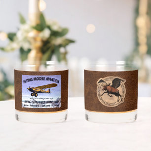 Flying Moose Aviation Patch Whiskey Glass