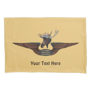 Flying Moose Aviation Wings Pillowcase