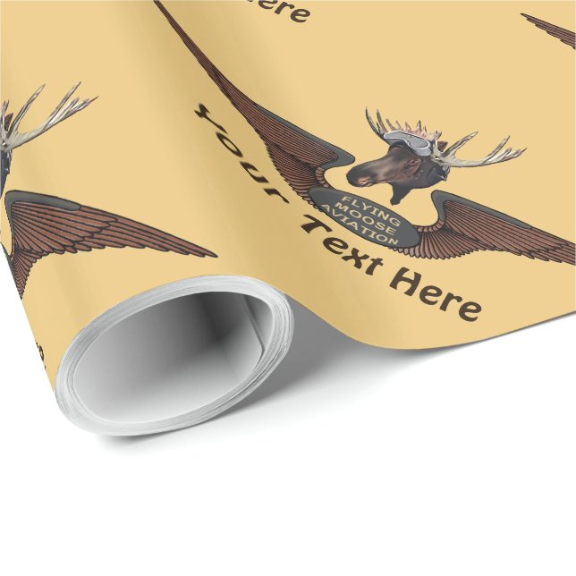 Flying Moose Aviation Wings Wrapping Paper (Roll Corner)