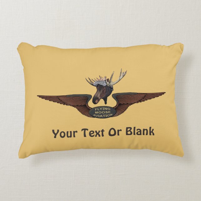 Flying Moose Bush Pilot Wings Decorative Cushion (Front)