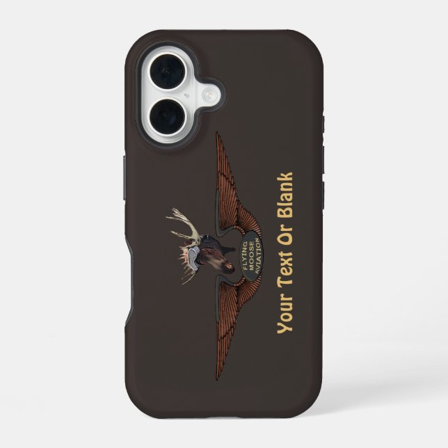 Flying Moose Bush Pilot Wings iPhone 16 Case (Back)