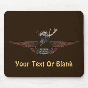 Flying Moose Bush Pilot Wings Mouse Pad