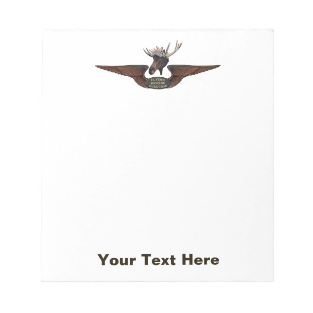 Flying Moose Bush Pilot Wings Notepad (Front)