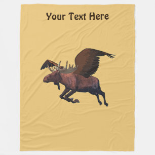 Flying Moose Fleece Blanket