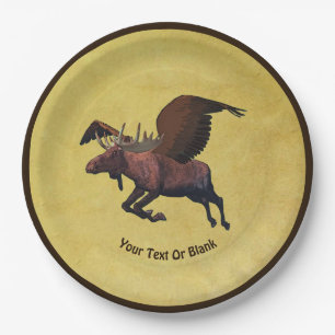 Flying Moose Paper Plate