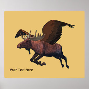 Flying Moose Poster