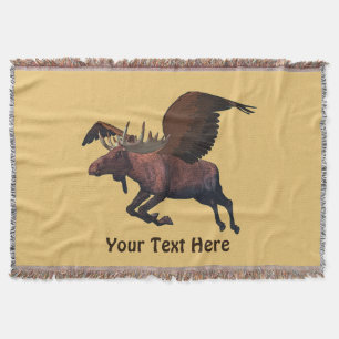 Flying Moose Throw Blanket
