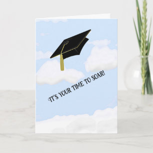 Flying Mortarboard Cap Graduation Card