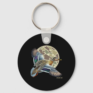 Flying Mottled Duck Camouflage Camo Duck Hunting C Key Ring