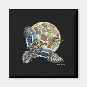 Flying Mottled Duck Camouflage Camo Duck Hunting C Magnet