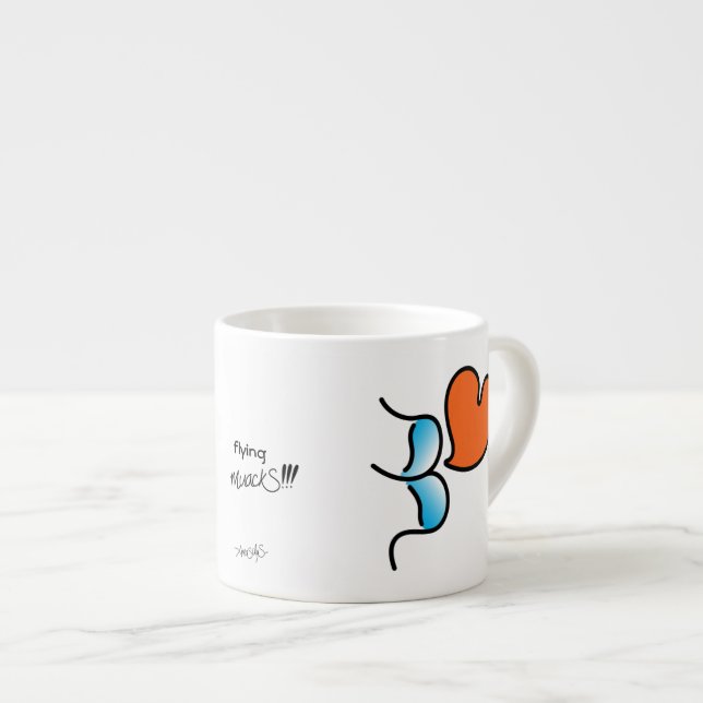 flying muackS!!! - Blue Espresso Cup (Front Right)
