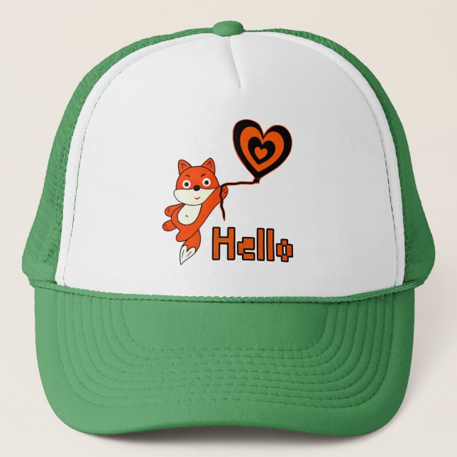 Flying orange fox trucker hat (Front)