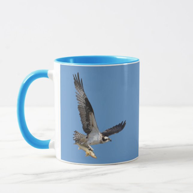 Flying Osprey Hunting for Fish Mug (Left)