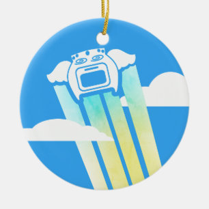 Flying oven kitchen hero chef Christmas ornament