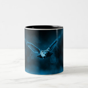 Flying Owl Blue Two-Tone Coffee Mug