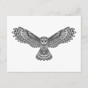 Flying Owl Zendoodle Postcard