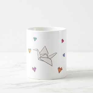 Flying paper crane coffee mug