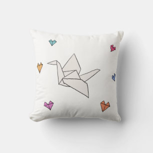 Flying paper crane cushion