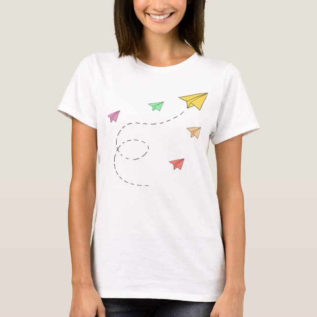 Flying paper planes T-Shirt (Front)