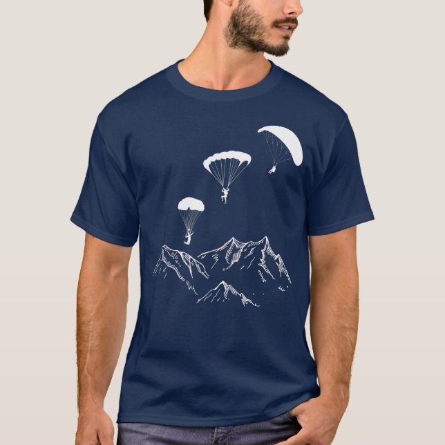 Flying Paraglider Skydiving Paragliding T-Shirt (Front)