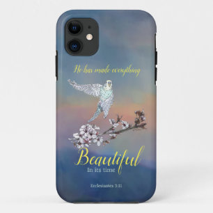 Flying Parakeet and Encouraging Verse iPhone 11 Case