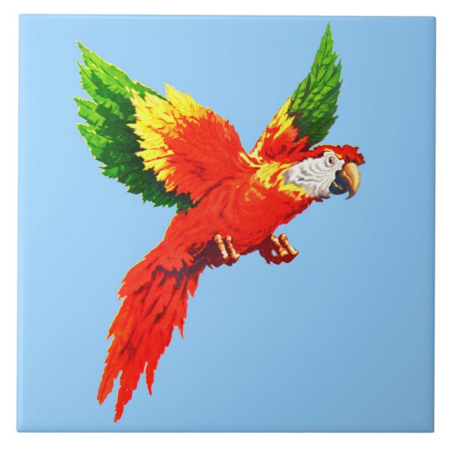flying parrot ceramic tile (Front)