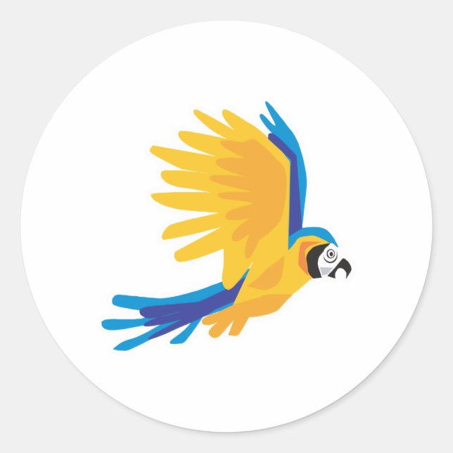 flying parrot classic round sticker (Front)