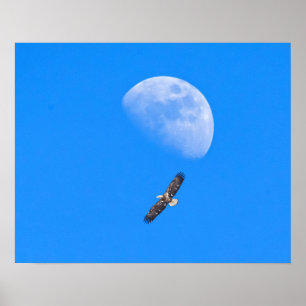 Flying Past the Moon Poster