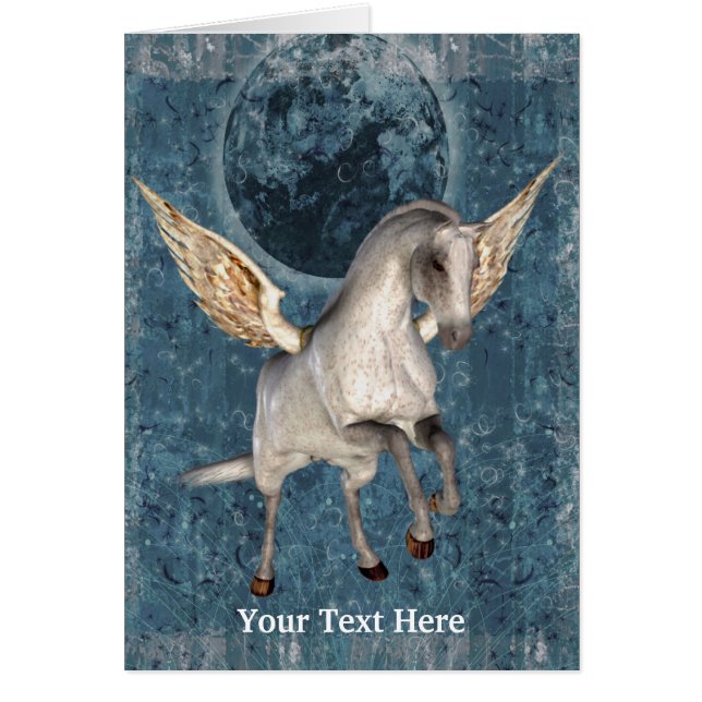 Flying Pegasus Fantasy Horse Art Photo Card (Front)