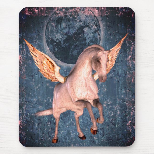 Flying Pegasus Horse Fantasy Art Mouse Pad (Front)