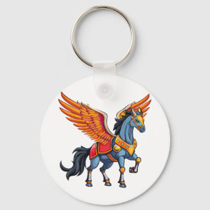 Flying pegasus key ring