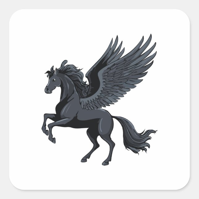 Flying pegasus square sticker (Front)