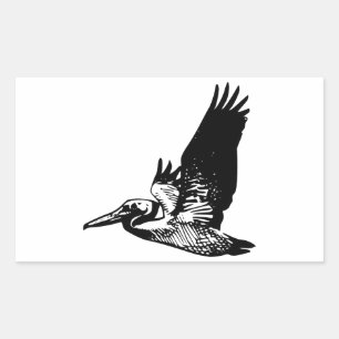 Flying Pelican Rectangular Sticker