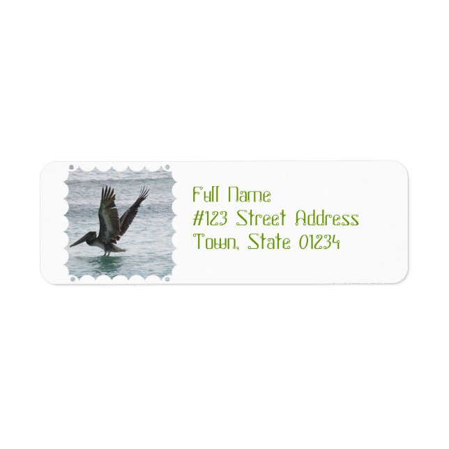 Flying Pelican Return Address Label (Front)