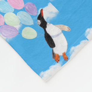 Flying Penguin Fleece Blanket