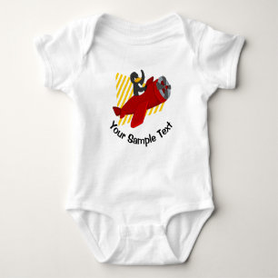 Flying penguin keychain baby bodysuit