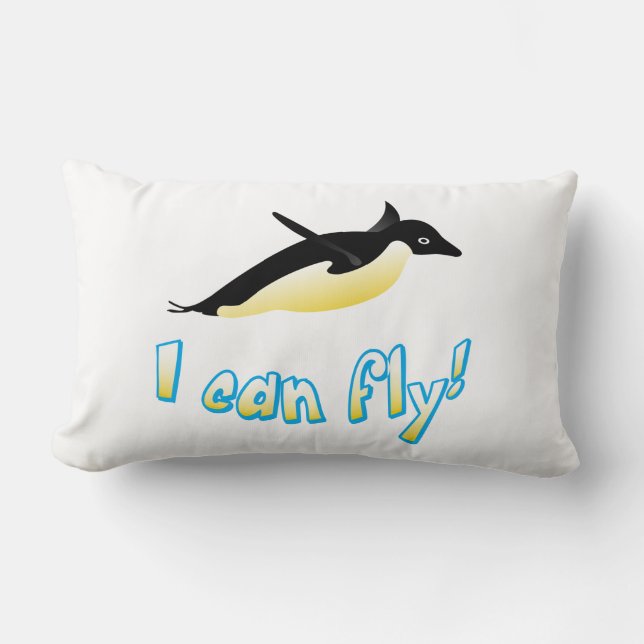 Flying penguin lumbar cushion (Front)