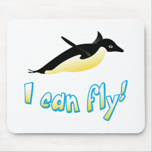 Flying penguin mouse pad