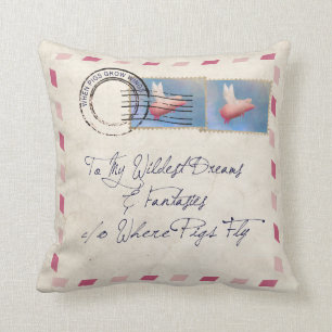 Flying Pig Airmail Pillow