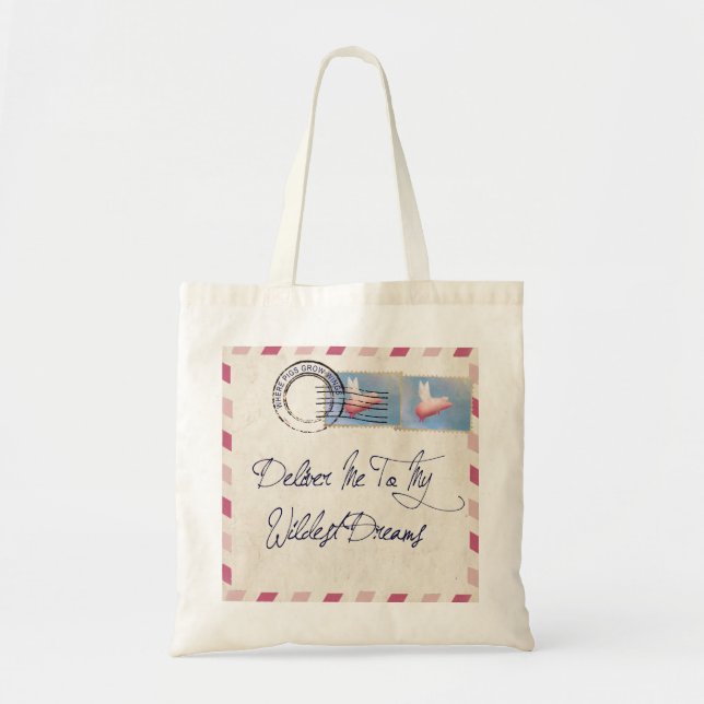 Flying Pig Airmail Tote Bag (Front)