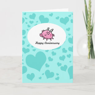 Flying Pig Anniversary card