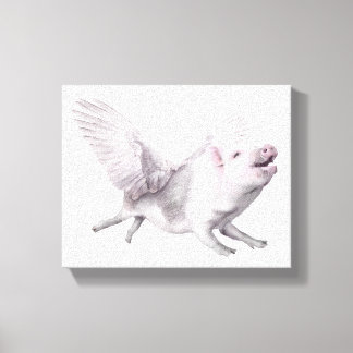 Flying Pig Art Canvas Real Wings When Pigs Fly Joy Print