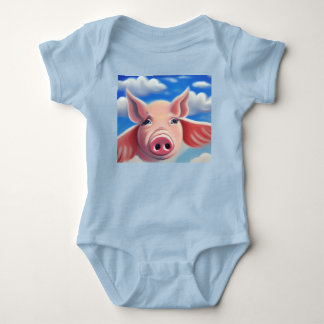 Flying Pig Baby Bodysuit