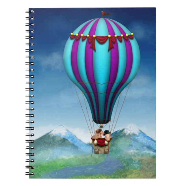 Flying Pig - Balloon - Up up and Away Notebook (Front)