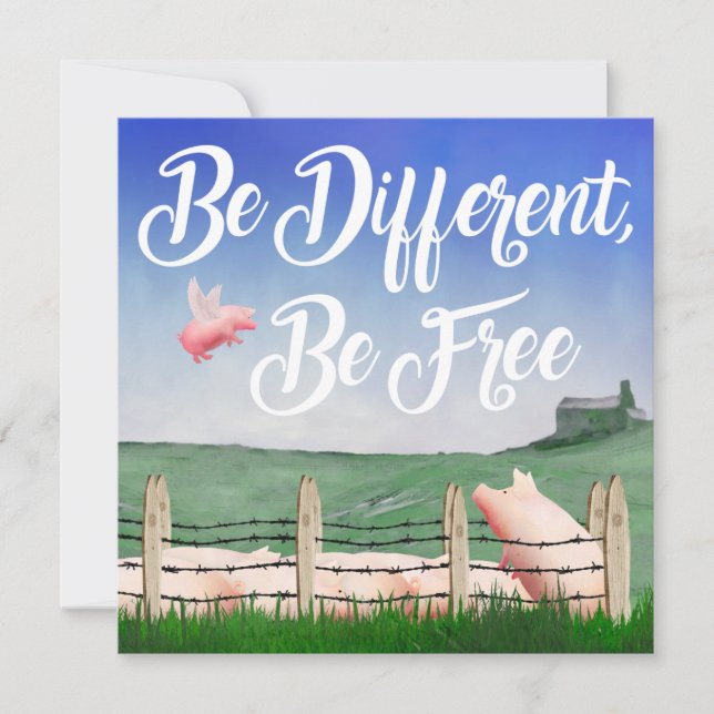 Flying Pig-Be Different Card (Front)