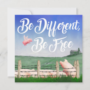 Flying Pig-Be Different Card