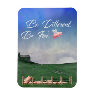 Flying Pig Be Different Magnet