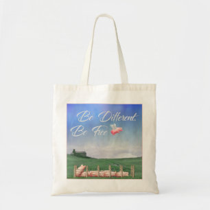 Flying Pig Be Different Tote Bag