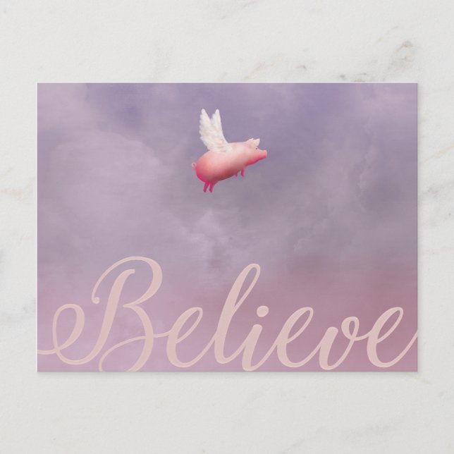 Flying Pig-Believe Postcards (Front)