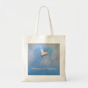 Flying Pig-Believing Isn't Hogwash Tote Bag